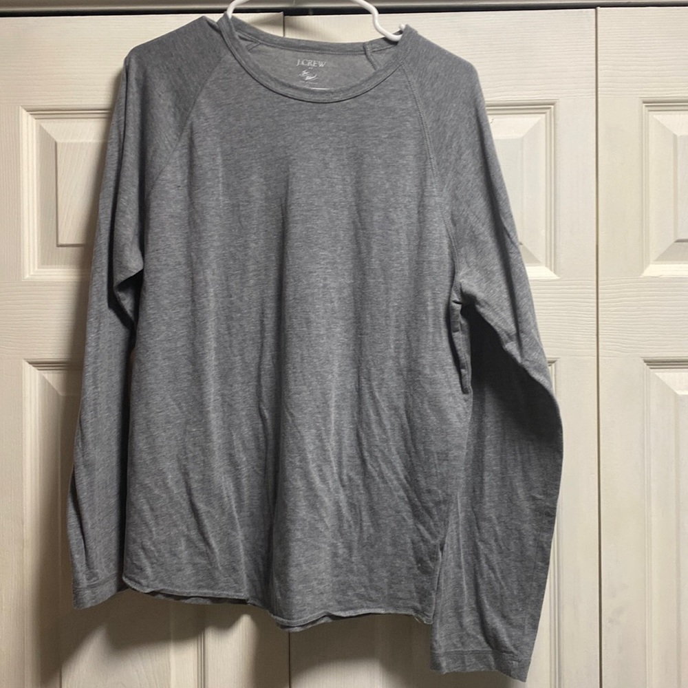 Grey, long sleeved J Crew t shirt. No tears, holes or stains.
